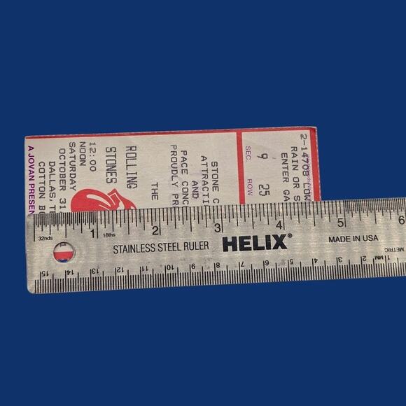 Rolling Stones Halloween Rainstorm 1981 Concert Ticket Stub - Cotton Bowl Dallas - Picture 3 of 3